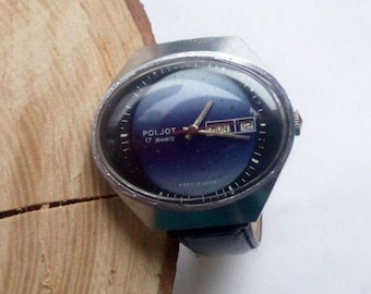 Reloj de hombre vintage "Poljot" hecho en la URSS, reloj soviético, reloj retro, reloj de pulsera, reloj mecánico, reloj de trabajo, reloj antiguo