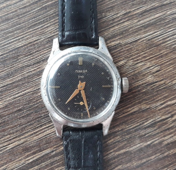 Soviet watch"POBEDA" Vintage men's watch,made in … - image 9
