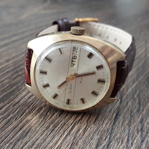 Vintage men&#39;s watch&quot;SLAVA&quot;made in USSR, watch soviet,Retro watch, Wrist watch,Mechanical watch,Working watch,Old watch