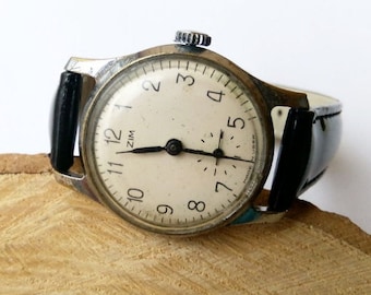 Vintage men's watch "ZIM" ,made in USSR, watch soviet,Retro watch, Wrist watch,Mechanical watch,Working watch,Old watch,Russian watch
