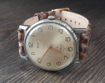 Vintage men's watch "ZIM" ,made in USSR, watch soviet,Retro watch, Wrist watch,Mechanical watch,Working watch,Old watch
