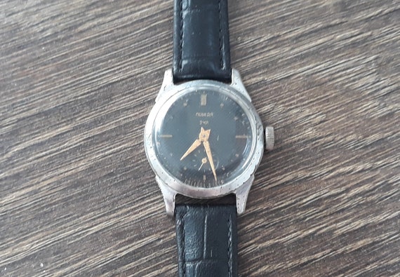 Soviet watch"POBEDA" Vintage men's watch,made in … - image 7