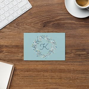 Tarjeta de felicitación de corona con monograma / Tarjeta de agradecimiento con monograma / Notecard con monograma