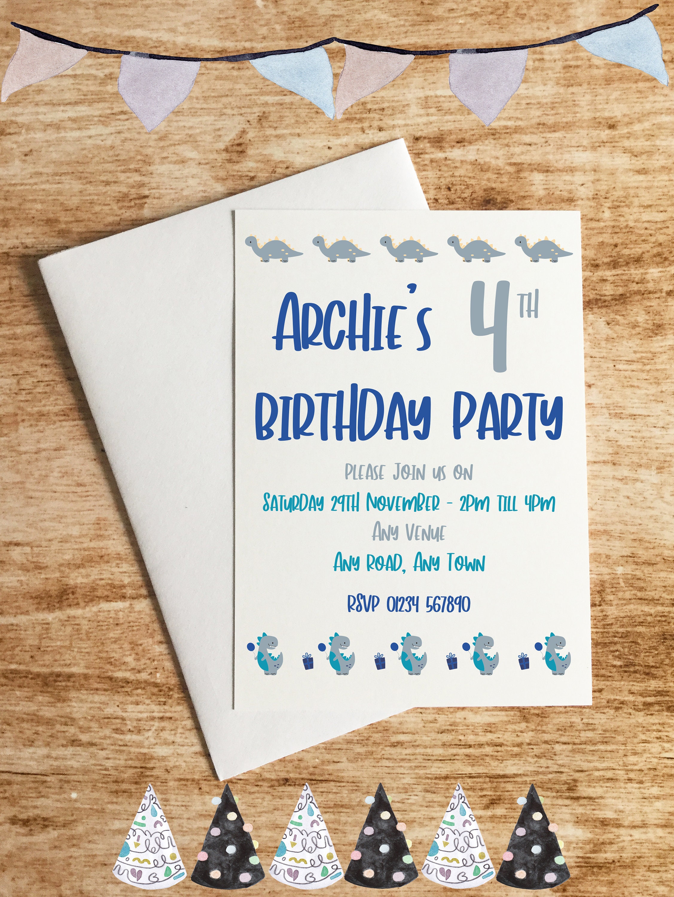 Personalised Boys Birthday Invitations envelopes included Etsy