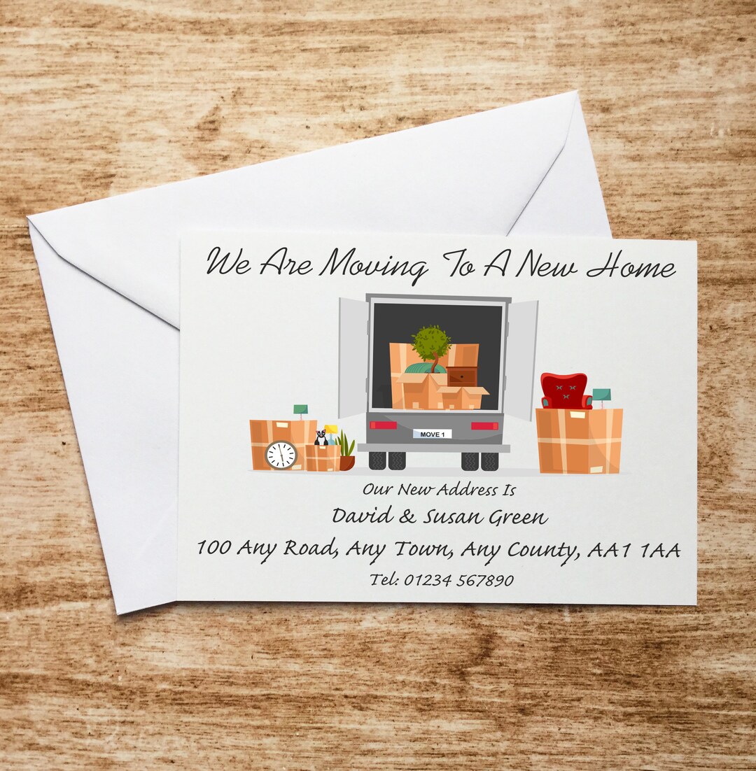 Personalised Change of Address Cards Envelopes Included Etsy UK