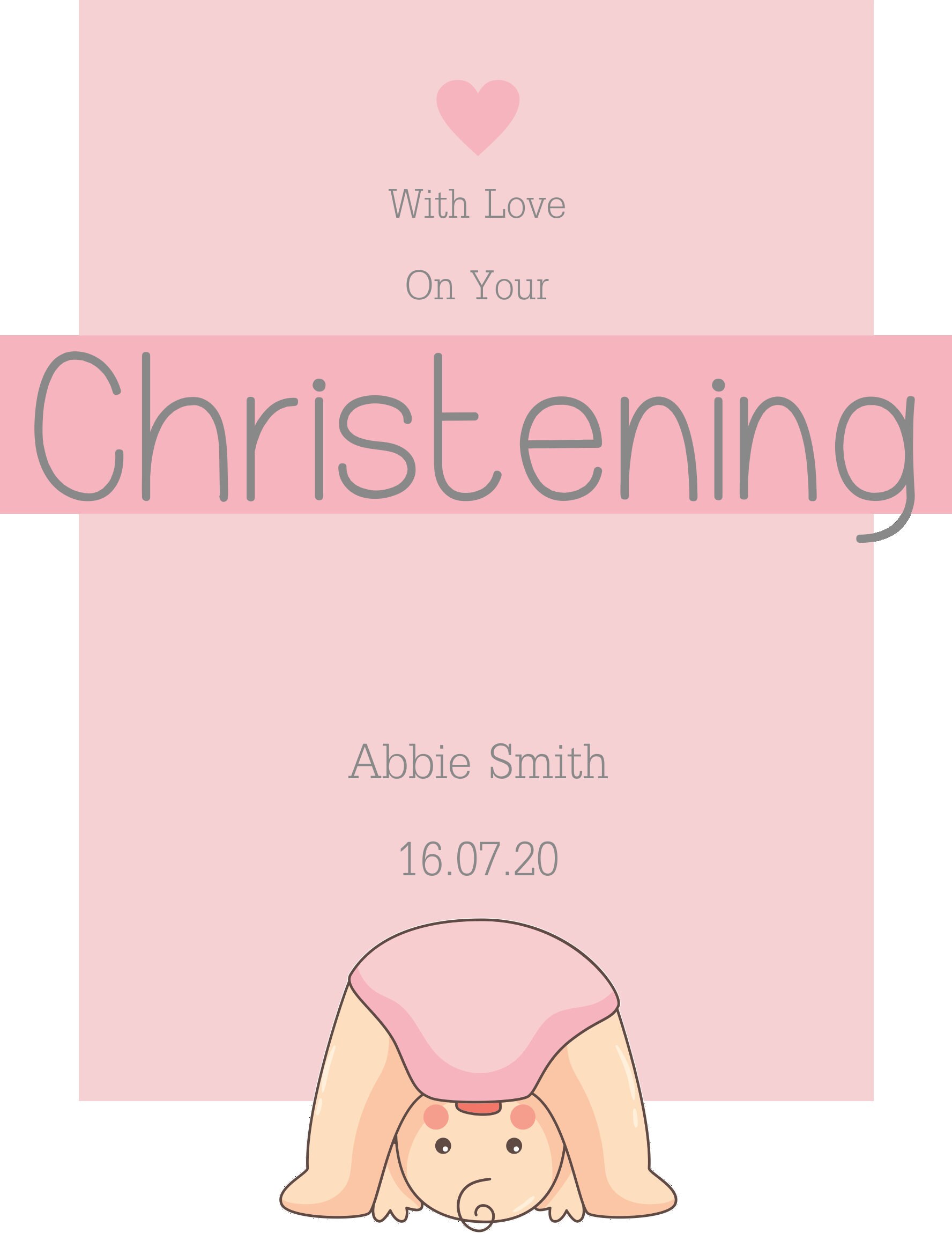 Personalised Girls Christening card envelope included Etsy