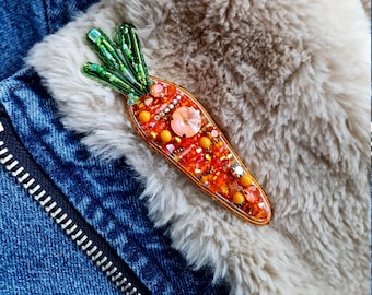 Carrot Pin, Vegetable Brooch, Nature lover gift