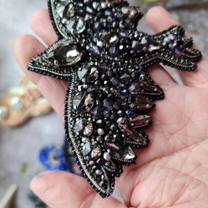 Raven brooch, Gothic brooch, Black Bird Pin image 2