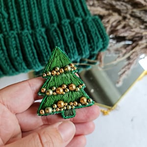 Perlen Brosche Weihnachtsbaum: Handgemachte Schmuck Anstecknadel