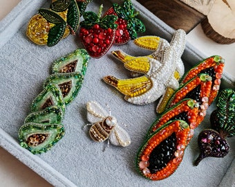 broche fruit brodée, cadeau amoureux de la nature pour la fête des mères