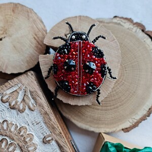 ladybug brooch, bug brooch, gift for husband image 2