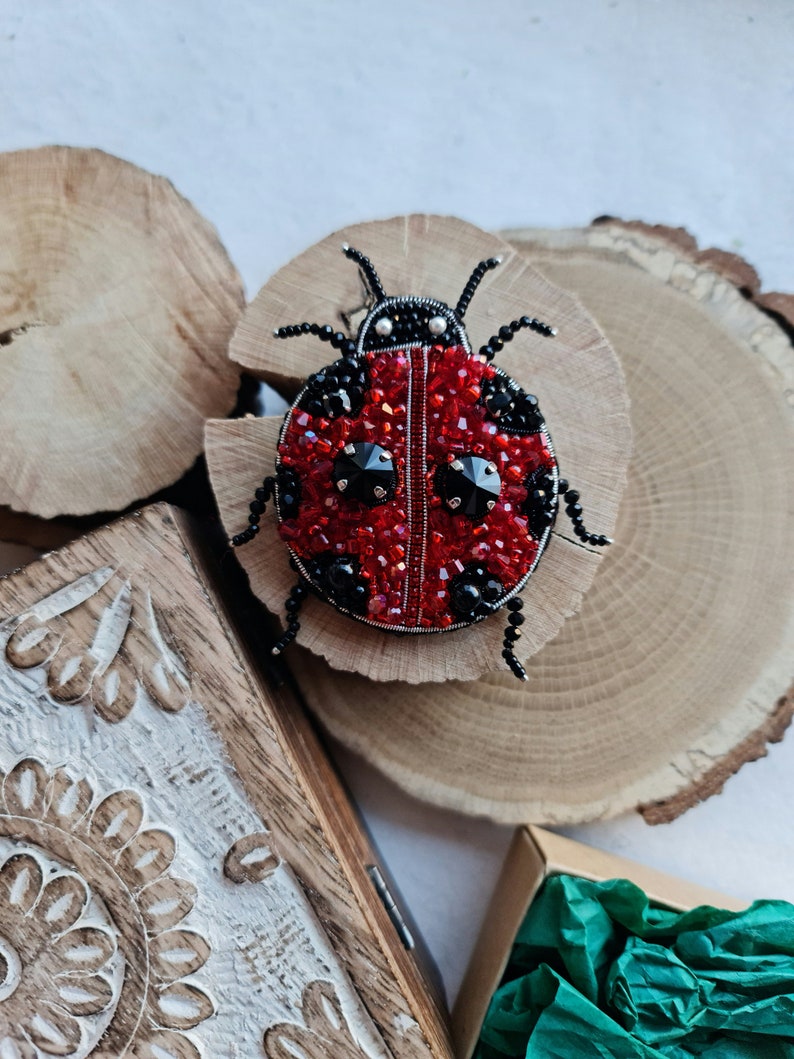 ladybug brooch, bug brooch, gift for husband image 2