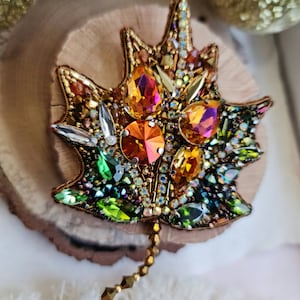 Golden Elegance: Maple Leaf Brooch for Women Festive Christmas Pin image 2