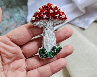 Brooch Amanita, Magic Mushroom pin