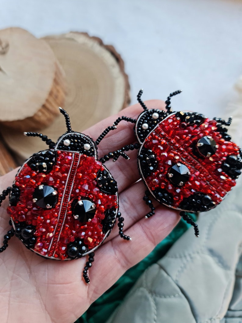 ladybug brooch, bug brooch, gift for husband image 10