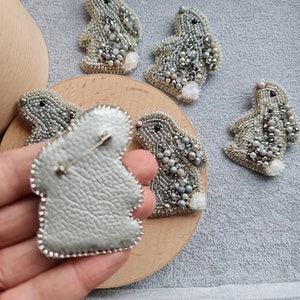 Snowy Elegance: White Bunny Brooch Cute Bunny Jewelry for Women image 5