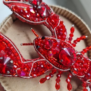 lobster brooch, ocean jewelry, ocean lover gift, Handmade jewelry