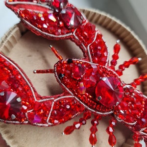 lobster brooch, ocean jewelry, unique gifts for her, lapel pins men, nature jewelry, brooches for women image 1