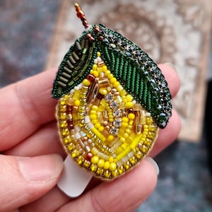 Small lemon brooch, lemon pin, valentine gift