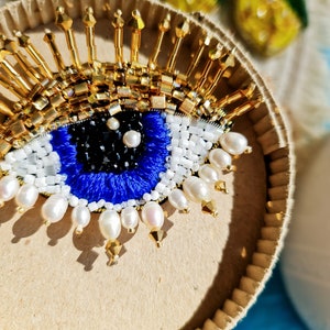 Enchanting Gaze Eye Brooch Mesmerizing Eye Jewelry Gift, summer jewelry image 2