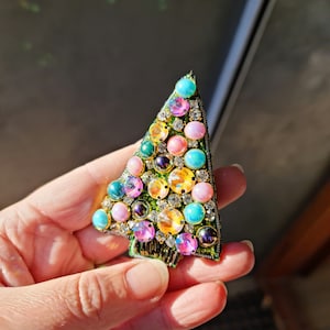 christmas tree brooch, christmas pin