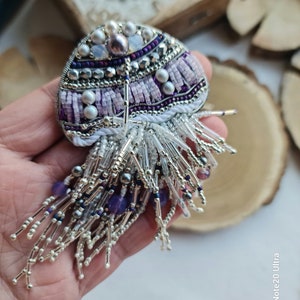 Jellyfishes animal brooch, beachy jewelry, summer jewelry teacher gift image 3