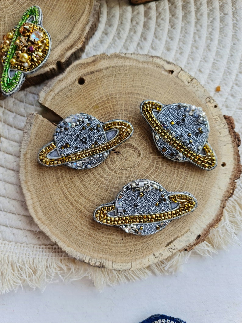 Sun lapel pin, Galaxy jewelry, Saturn planet astronomy gift, Star jewelry, Unique gifts for her, Celestial brooch, Crystal jewelry gift set of 3 gold