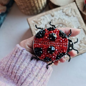 ladybug brooch, bug brooch, gift for husband image 7