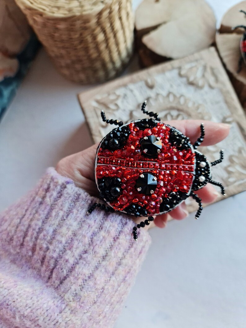 ladybug brooch, bug brooch, gift for husband image 7