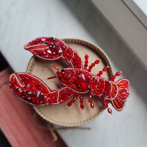 lobster brooch, ocean jewelry, unique gifts for her, lapel pins men, nature jewelry, brooches for women image 5