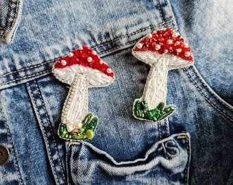 broche champignon, art champignon magique