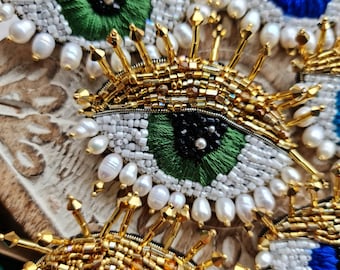 Evil eye brooch , eye jewelry, brooches for women, collar pin