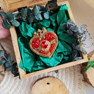 sailor moon pin, heart brooch, unique gifts for her, sailor moon jewelry, anime pin