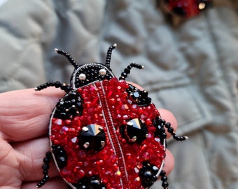 lady bug brooch for woman, insect jewelry