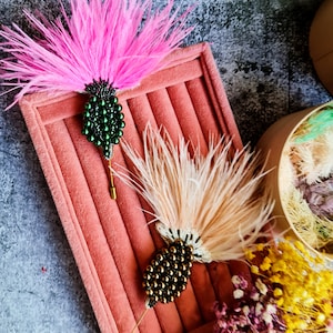 Thistle Flower Brooch, Violet Flower Pin