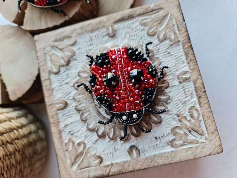 ladybug brooch, bug brooch, gift for husband image 9