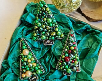 christmas tree pin, holiday brooch, best friend gift