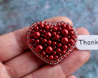 red heart brooch, valentines day gift