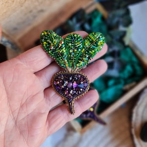 Embroidered Beet Brooch: Unique Vegan Gardener Gift