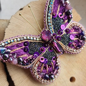 purple butterfly brooches for women