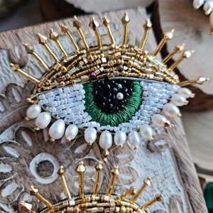 eye beaded brooch for woman, eye jewelry gift for her