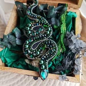 Lapel pins snake jewelry, animal beaded brooch, serpent jewelry, unique gifts for her, snake lover gift