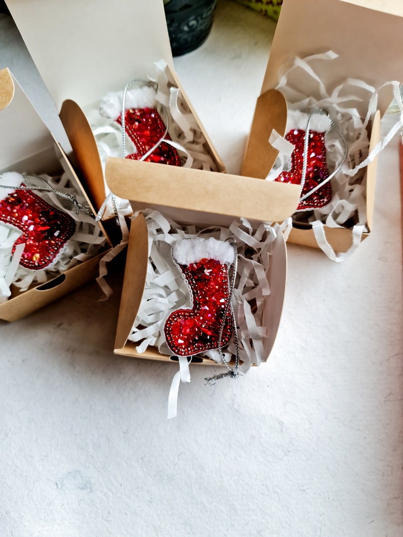 Christmas tree decorations, Christmas tree baubles, Red and white, Scandinavian Christmas image 6