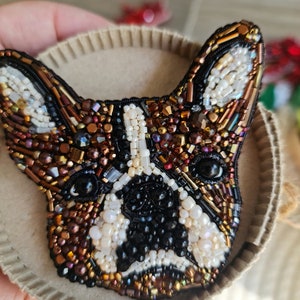 french bulldog beaded brooch, bulldog gifts, pet sympathy gift