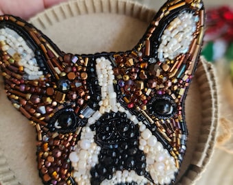 french bulldog beaded brooch, bulldog gifts, pet sympathy gift