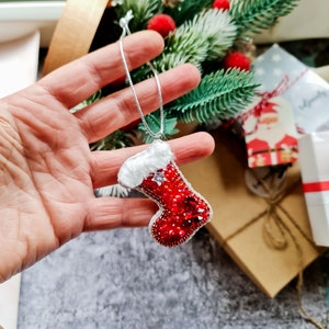 Christmas tree decorations, Christmas tree baubles, Red and white, Scandinavian Christmas image 3