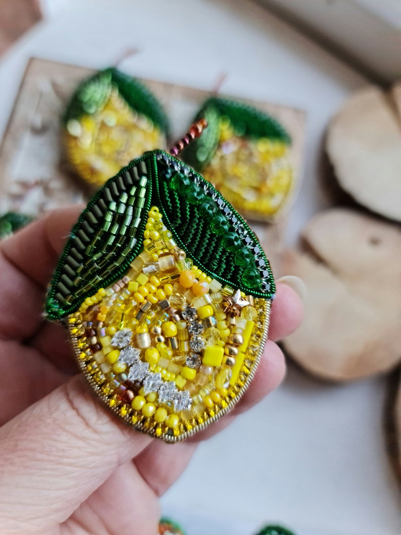 embroidery fruit brooch, nature lover gift for mother day image 10