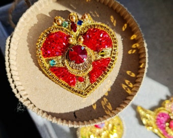 Sailor Moon Brooch: Kawaii Beaded Pin, Pretty Guardian
