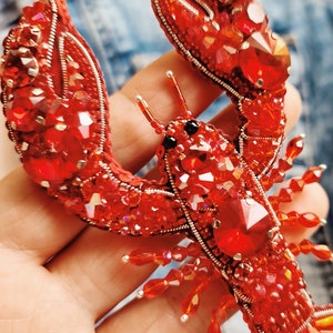 lobster pin, animal brooch, nature jewelry image 10