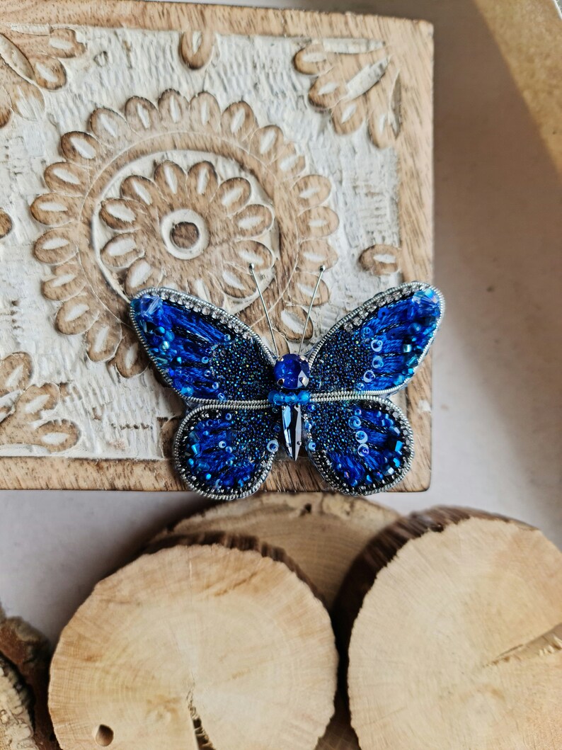 butterfly embroidery brooches for women image 2